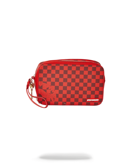 SHARKS IN PARIS RED TOILETRY AKA MONEY BAGS