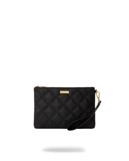 NOIR QUILT GOLD CHAIN SHARK CROSSOVER CLUTCH