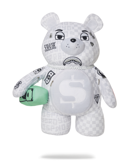 SPLIT THE CHECK (PEARL) MONEYBEAR TEDDYBEAR BACKPACK
