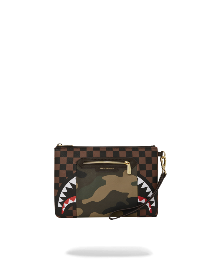 EXTERIOR GOLD ZIP POCKET SHARKS IN PARIS CROSSOVER CLUTCH